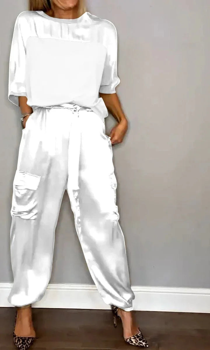 Conjunto Melina - Cetim Liso com Mangas