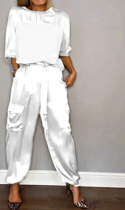 Conjunto Melina - Cetim Liso com Mangas
