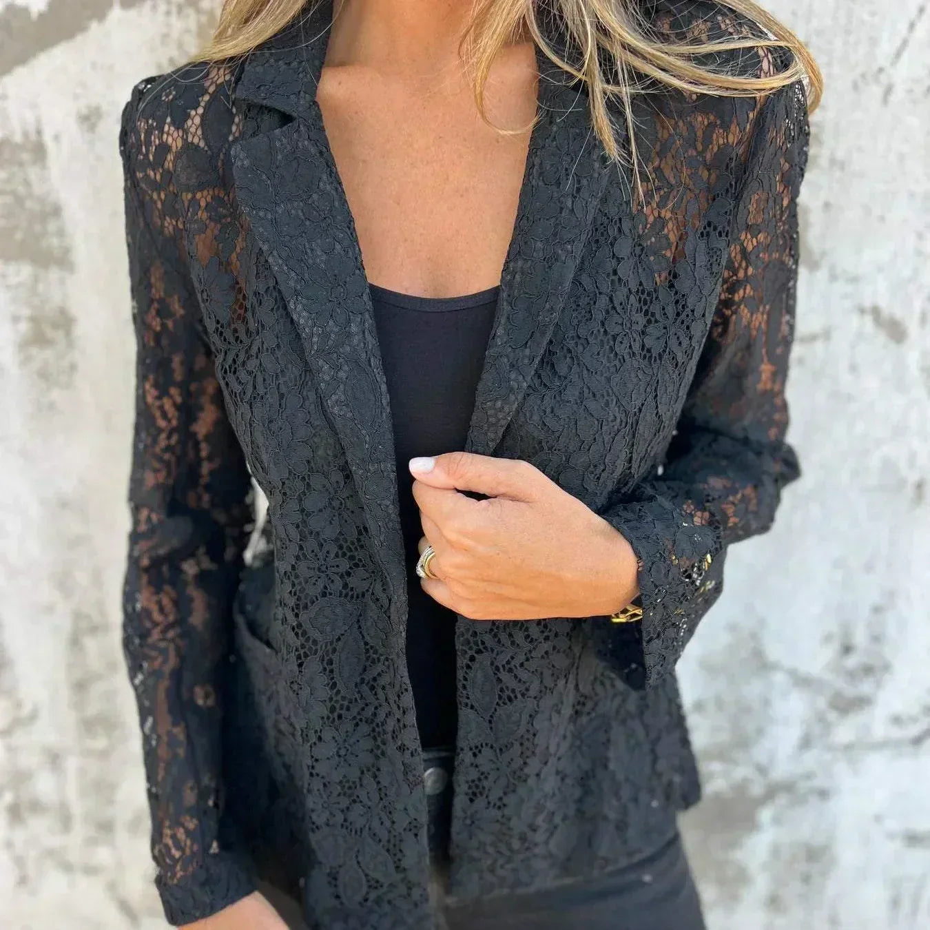 Blazer Feminino de Renda e Malha