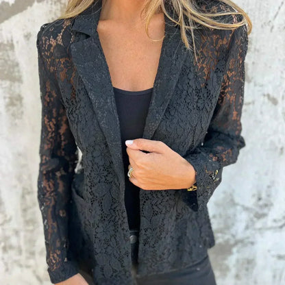 Blazer Feminino de Renda e Malha