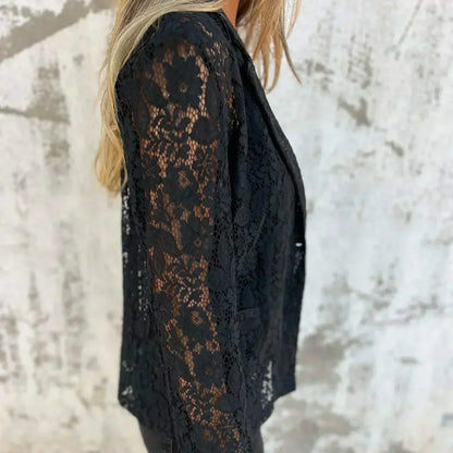Blazer Feminino de Renda e Malha